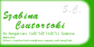 szabina csutortoki business card